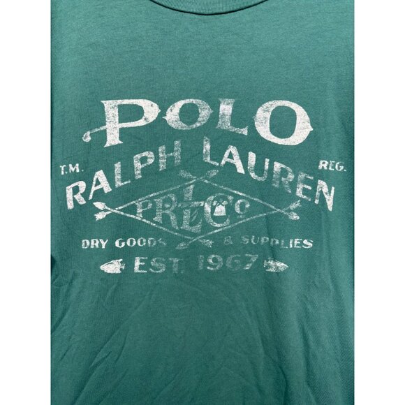 Polo Ralph Lauren Mens T-Shirt‎ L Green Long Sleeve Dry Goods - Picture 2 of 5